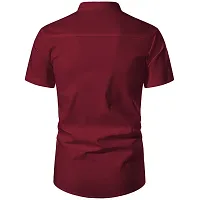 Reliable Maroon Cotton Solid Short Length Kurta For Men-thumb2