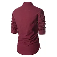 Reliable Maroon Cotton Solid Short Length Kurta For Men-thumb1