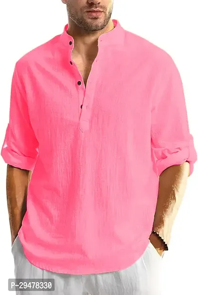 Reliable Cotton Blend Solid Short Length Kurta For Men