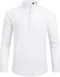 Reliable Cotton Blend Solid Short Length Kurta For Men-thumb2