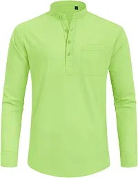 Reliable Cotton Blend Solid Short Length Kurta For Men-thumb3