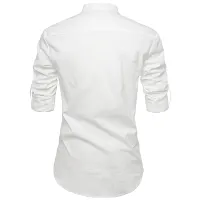 Reliable White Cotton Solid Short Length Kurta For Men-thumb1