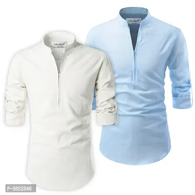 Stylish Cotton Men Short Kurta(Pack of 2)