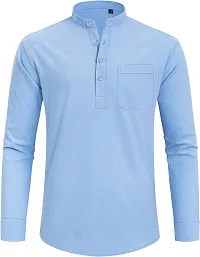 Reliable Cotton Blend Solid Short Length Kurta For Men-thumb3