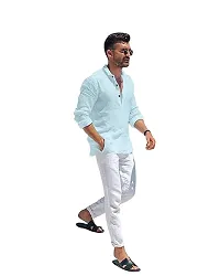 Reliable Cotton Blend Solid Short Length Kurta For Men-thumb1