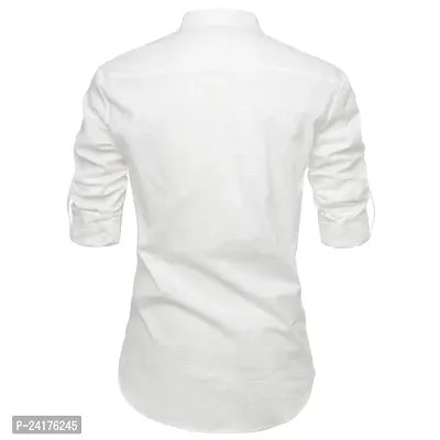 Reliable White Cotton Solid Short Length Kurta For Men-thumb2