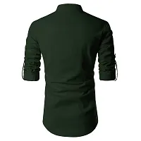 Reliable Green Cotton Solid Short Length Kurta For Men-thumb1