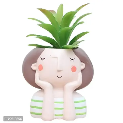 ANTIQ WORLD Girls Flower Pot Succulent Planter, Flower Pot for Girls, Plant Container Decoration-thumb0