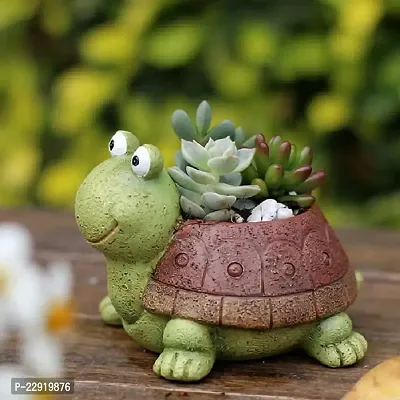 ANTIQ WORLD Green Turtle Planter Turtle Plant Pot Flowerpot Animal Garden Pots Resin Succulent Pots Planter For Home  Office Desk-thumb0