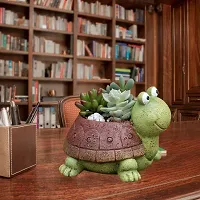 ANTIQ WORLD Green Turtle Planter Turtle Plant Pot Flowerpot Animal Garden Pots Resin Succulent Pots Planter For Home  Office Desk-thumb2