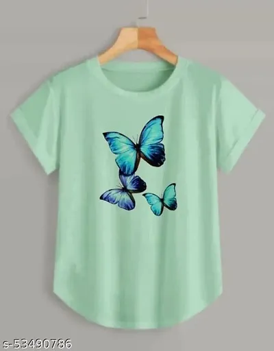 Trendy Printed Mint Green Color T-Shirt