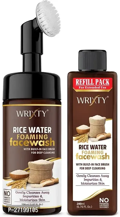 Wrixty Rice Face Wash + Rice Refill Pack, 350ml