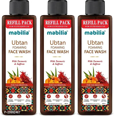 Ubtan Foaming With Refill Pack For Spot Removal, Blackhead Remover Face Wash Pack Of 3