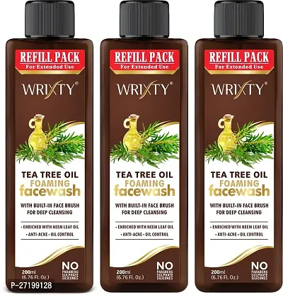 Wrixty Refill Pack Tea Tree Facewash, 600ml, Pack Of 3-thumb0