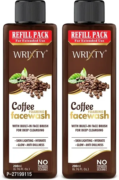 Wrixty Refill Pack Coffee Face Wash, 400ml, Pack Of 2-thumb0