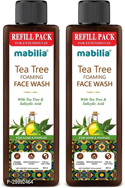 Tea Tree Anti-Acne And Oil Control Foaming With Refill Pack. Face Wash Pack Of 2