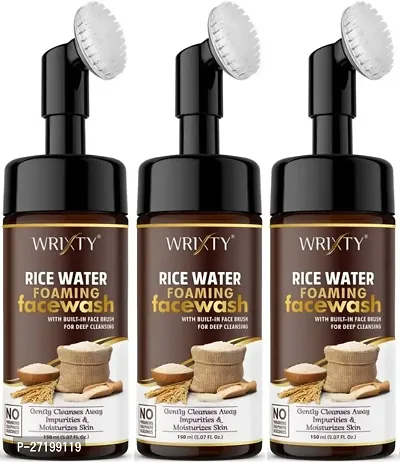 Wrixty Rice Foaming Facewash, 450ml, Pack Of 3-thumb0