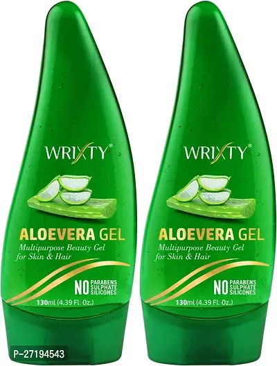 Wrixty Aloevera Beauty Gel For Skin And Hair- 130 ml Each, Pack Of 2-thumb0