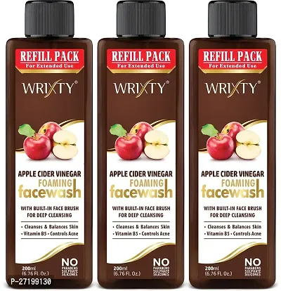 Wrixty Refill Pack Apple Face Wash, 600ml, Pack Of 3-thumb0