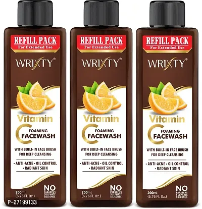 Wrixty Refill Pack Vitamin C Face Wash, 600ml, Pack Of 3