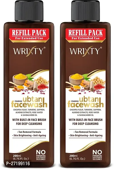 Wrixty Refill Pack Ubtan Face Wash, 400ml, Pack Of 2