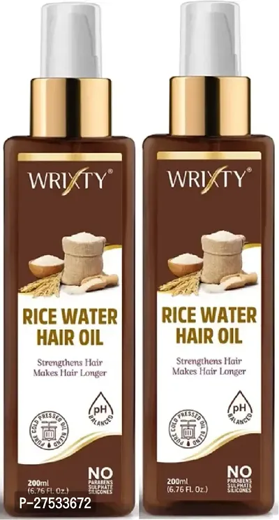 Rice Water Hair Oil Restores Hair Vitality Protects Hair From Uv Exposure-200 Ml Each, Pack Of 2-thumb0