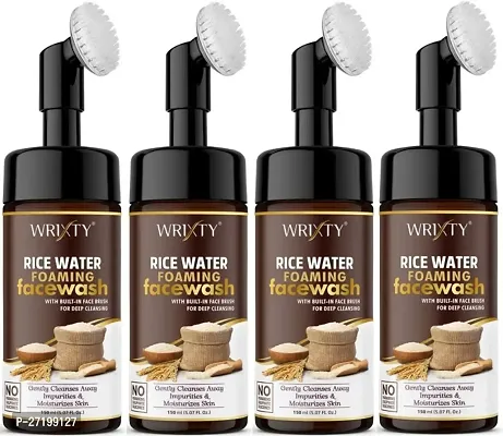 Wrixty Rice Foaming Facewash, 600ml, Pack Of 4-thumb0