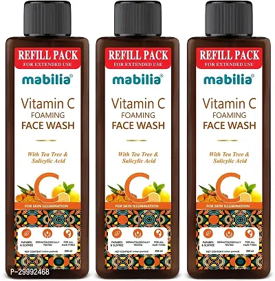 Vitamin C Foaming With Refill Pack For Spot Removal, Blackhead Remover Face Wash Pack Of 3