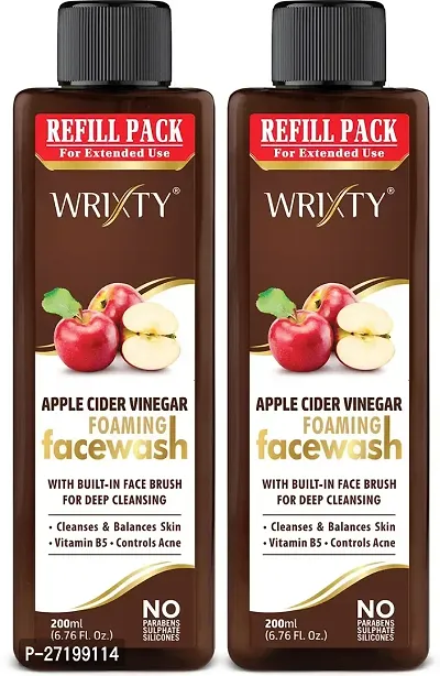 Wrixty Refill Pack Apple Face Wash, 400ml, Pack Of 2-thumb0