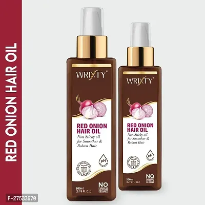 Red Onion Hair Oil Free From Silicon And Mineral Hair Oil-200 Ml Each, Pack Of 2-thumb0