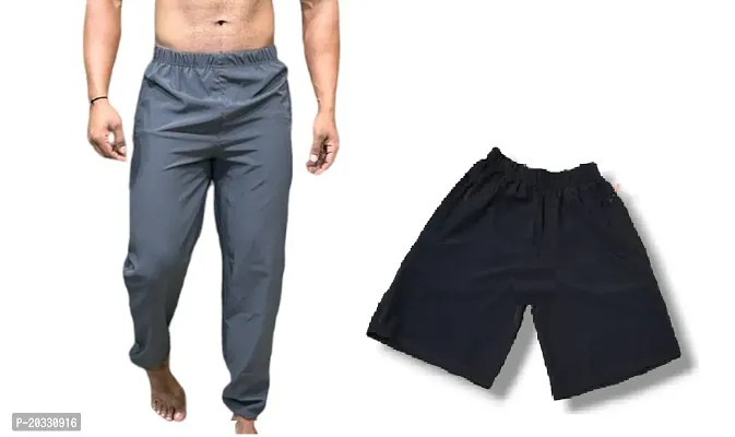 Lycra Men's Trouser Dark Grey  Men's Shorts Black Color (-2)-thumb0