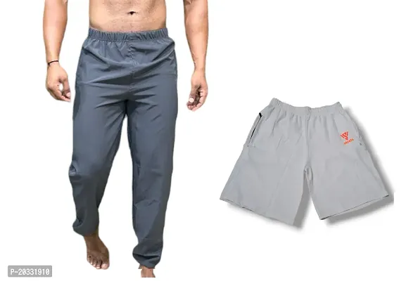 Lycra Men's Trouser Dark Grey  Men's Shorts Light Grey Color (-2)-thumb0