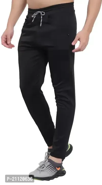 Classic Blended Solid Track Pants for Men-thumb0