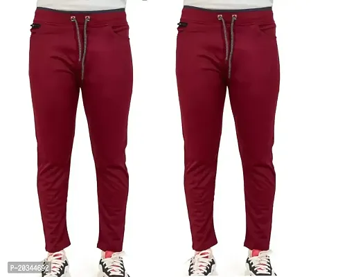 Lycra Men's Track Pant Maroon Color (pack of 2)-thumb0