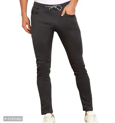 Men's Black Track Pant D Pocket-thumb0