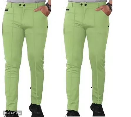 Men's stylish Trouser Pastal Green (pack of 2)-thumb0