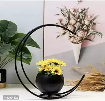 AASONS Metal Geometric Design Vase with White Finish  Table Decorative Flower Pot-thumb0