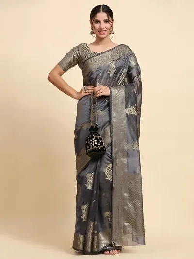 New In Art Silk Saree with Blouse piece 