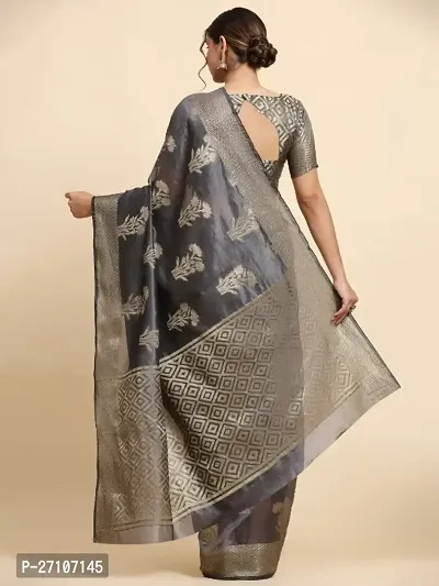 Classic Organza Saree with Blouse piece for Women-thumb5