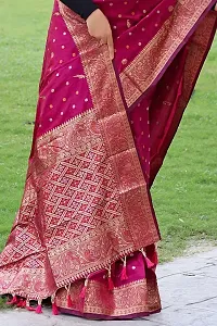 Classic  Silk Blend Saree with Blouse piece for Women-thumb3