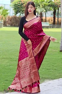 Classic  Silk Blend Saree with Blouse piece for Women-thumb2