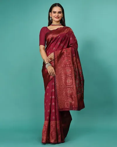 Alluring Art Silk Saree with Blouse piece 