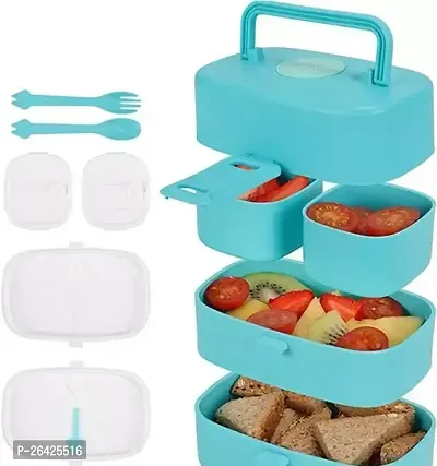 Super Flexible Lunch Container Combinations There Are 4 Separate Removable Bento Box To Be Combined Into 3 Or 2 Layers