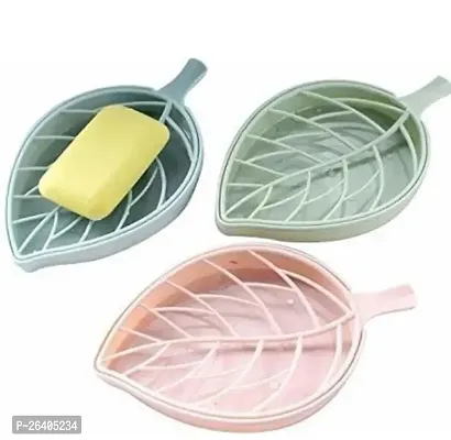 Leaf Shape Soap Dish Storage Tray Holder Case Container Soap Holder Soap Tray Soap Pack Of 3-thumb0