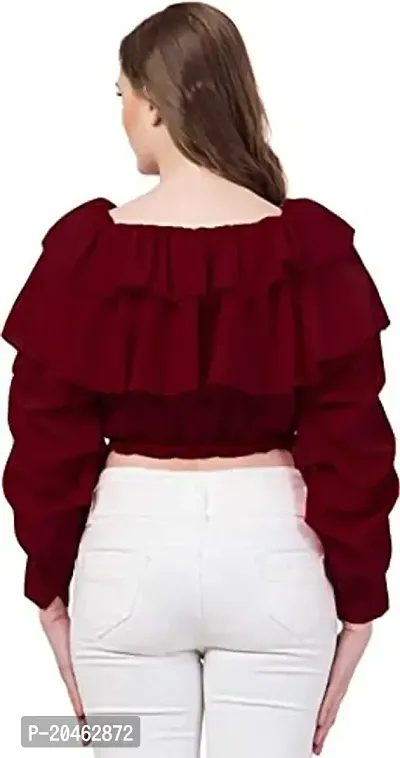 MJ Fashion|| Casual Off Shoulder Ruffle Top for Women-thumb2