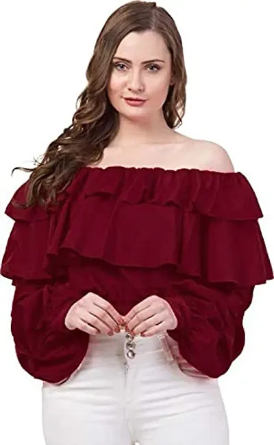 MJ Fashion|| Casual Off Shoulder Ruffle Top for Women