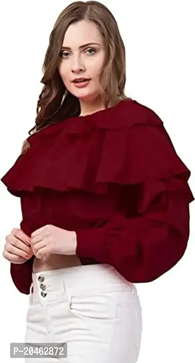 MJ Fashion|| Casual Off Shoulder Ruffle Top for Women-thumb3