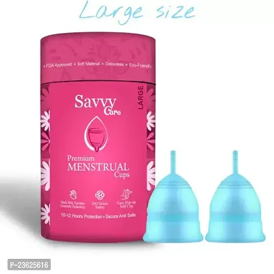 Savvy Cure Reusable Menstrual Cup for Women Small Size Combo of 2 Ultra Soft Odour and Rash Free No Leakage Protection for Up to 10 12 Hours FDA Approved