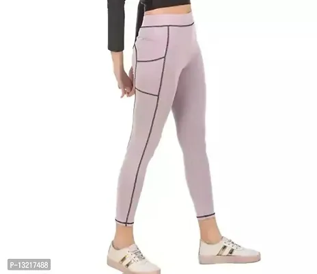 Stylish Pink Lycra Solid Jeggings For Women