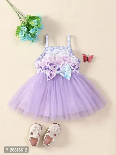 Stylish Purple Cotton Blend Frocks Dresses For Girls